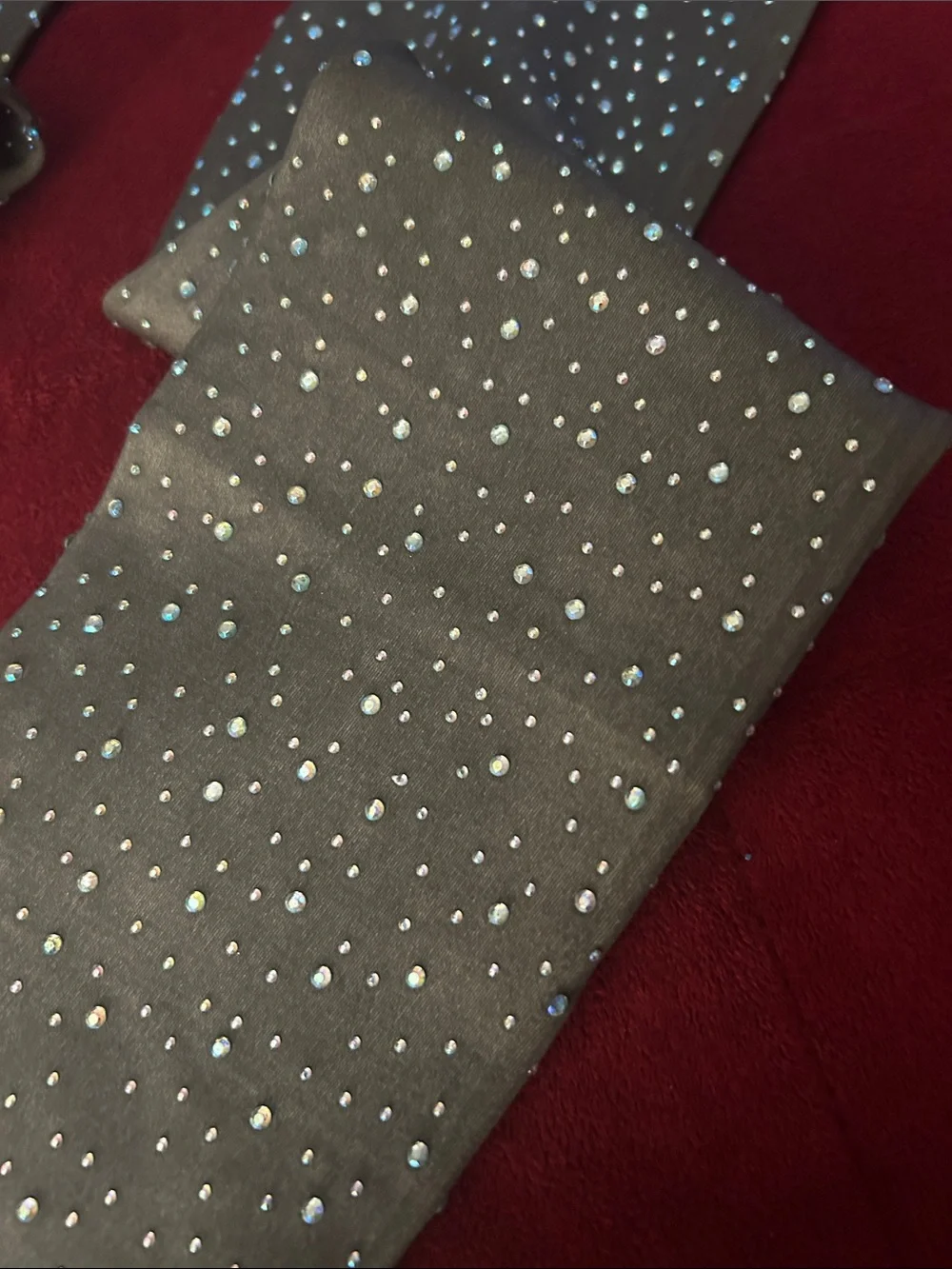 Embellished Olive Green Tights with Rhinestones